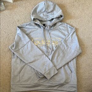 Adidas Gray Hoodie with Gold Embellishment